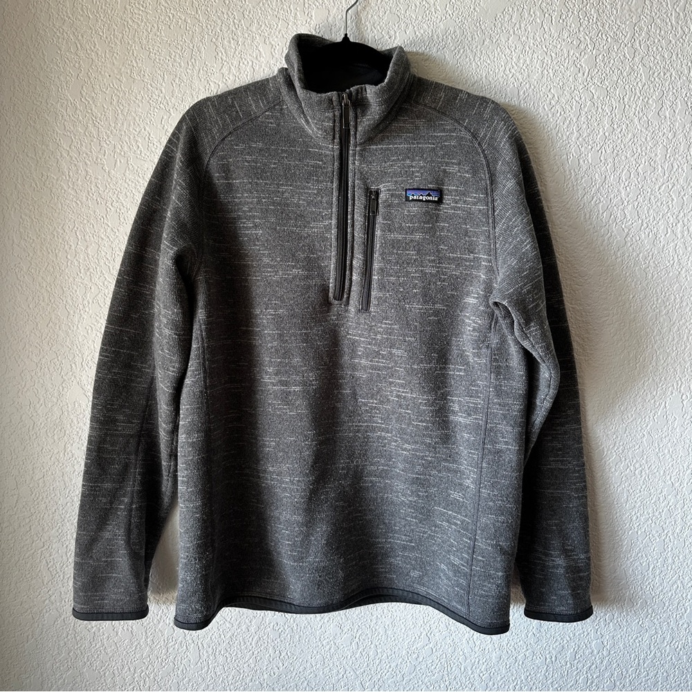 Patagonia Mens Gray Better Sweater 1/4 Zip Fleece Pullover Jacket Medium